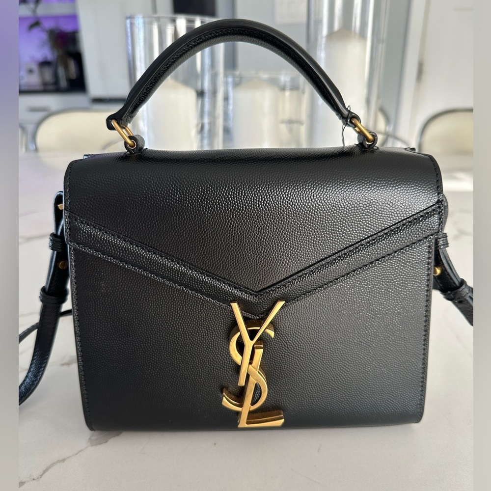 NWT YSL 🔥 CASSANDRA MINI TOP HANDLE BAG IN GRAIN DE POUDRE EMBOSSED LEATHER